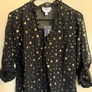Express Portofino Slim Fit - S - Blk w/ Gold Stars